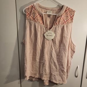 Knox Rose Womans XL Pink Sleeveless Top